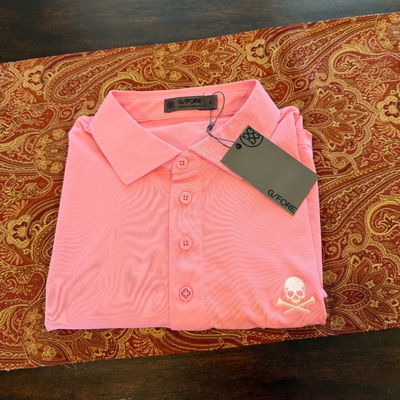 Limited Edition G/Fore Men's Large STRBT Pink Pique Polo MSRP $110 - Picture 1 of 6